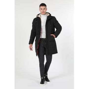 Geaca parka regular fit cu gluga ajustabila