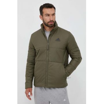 adidas geaca barbati, culoarea verde, de iarna