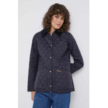 Barbour geaca femei, culoarea albastru marin, de tranzitie