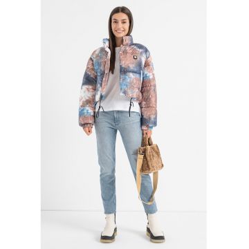 Geaca crop cu model tie-dye Fevangelina