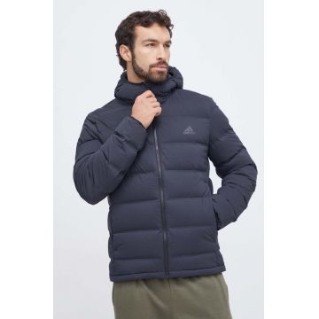 adidas geacă de puf bărbați, culoarea negru, de iarnă IK3174