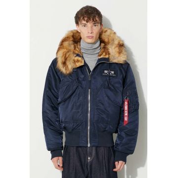 Alpha Industries geacă 45P Hooded Custom bărbați, culoarea bleumarin, de iarnă, oversize 113145.07