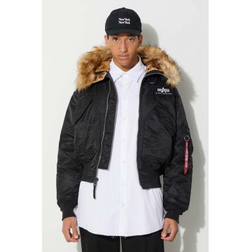 Alpha Industries geacă 45P Hooded Custom bărbați, culoarea negru, de iarnă 113145.285