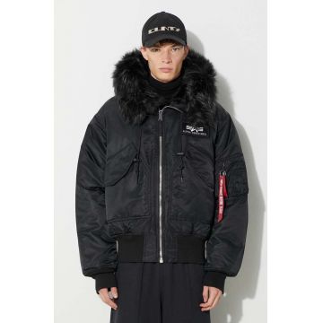 Alpha Industries geacă 45P Hooded Custom bărbați, culoarea negru, de iarnă 113145.515