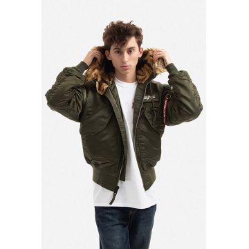 Alpha Industries geacă 45P Hooded Custom bărbați, culoarea verde, de iarnă 113145.257-green