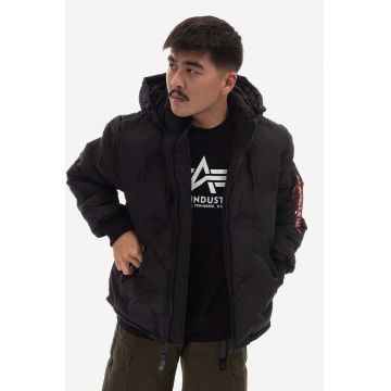 Alpha Industries geacă Logo Puffer bărbați, culoarea negru, de iarnă 108107.03-black