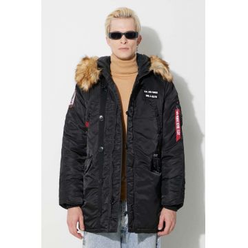 Alpha Industries hanorac N3B Airborne bărbați, culoarea negru, de iarnă 188141.03