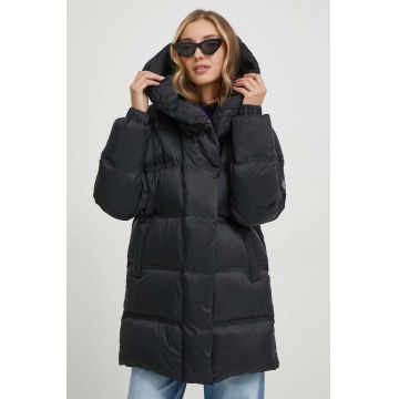 Tiffi geaca de puf femei, culoarea negru, de iarna, oversize