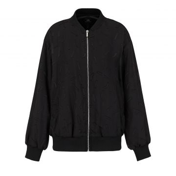 All over logo satin bomber s