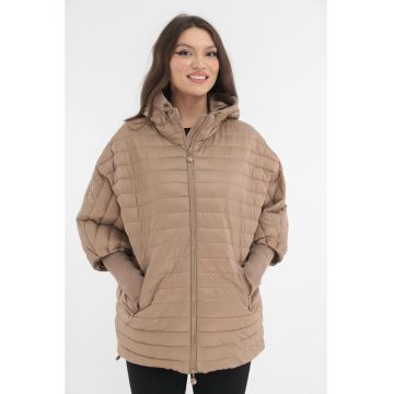 Geaca matlasata camel oversized