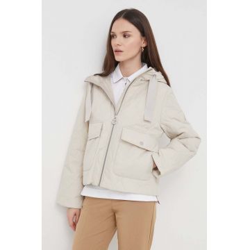 Barbour geaca femei, culoarea bej, de tranzitie