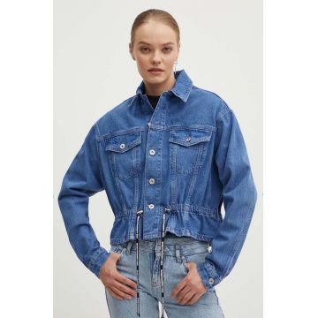 Karl Lagerfeld Jeans geaca jeans femei, de tranzitie, oversize, 245J1400