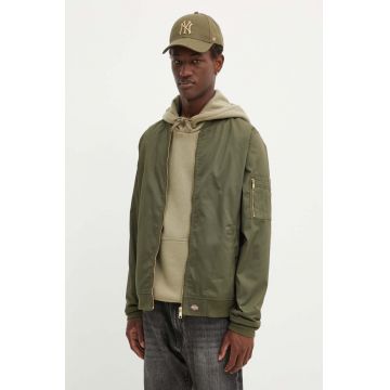 Dickies geaca bomber barbati, culoarea verde, de tranzitie