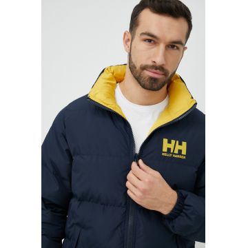 Helly Hansen geacă reversibilă barbati, culoarea albastru marin, de iarna