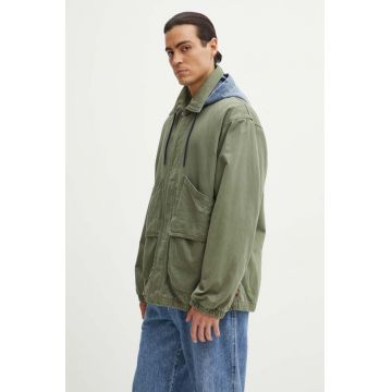 Levi's jacheta de bumbac culoarea verde, de tranzitie, oversize, A8614