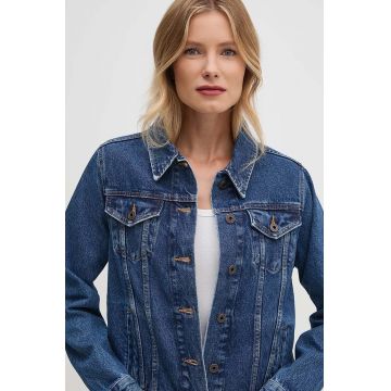 Pepe Jeans geaca jeans REGULAR JACKET femei, culoarea albastru marin, de tranzitie, PL402432CT9