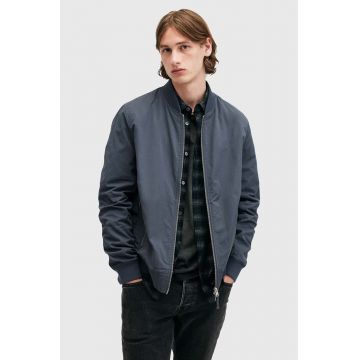 AllSaints geaca bomber BASSETT barbati, culoarea albastru marin, de tranzitie, M077OB