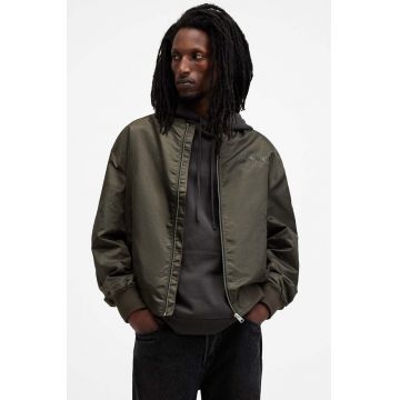 AllSaints geaca bomber UNDERGROUND barbati, culoarea verde, de tranzitie, M024OA