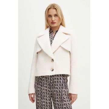 Bruuns Bazaar geaca de lana GazaniaBBNovis jacket culoarea bej, de tranzitie, BBW4067