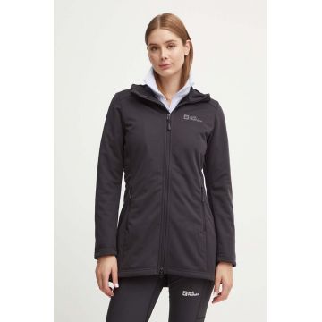 Jack Wolfskin jacheta de exterior Windhain culoarea negru, de tranzitie