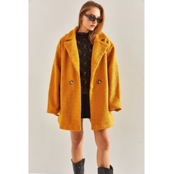 Palton supradimensionat de blana shearling sintetica