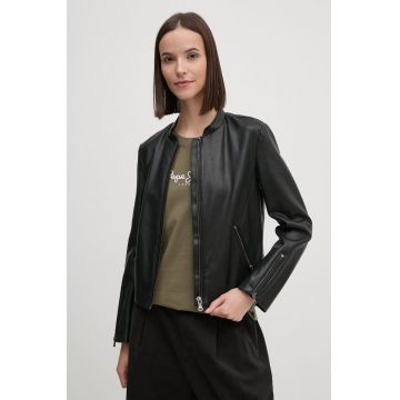 Sisley geaca femei, culoarea negru, de tranzitie