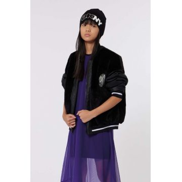 Dkny geaca bomber pentru copii culoarea negru, D60237