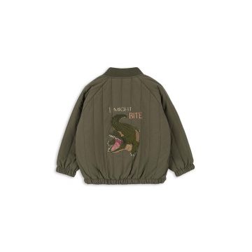 Konges Sløjd geaca bomber pentru copii JUNO BOMBER JACKET culoarea verde, KS101245