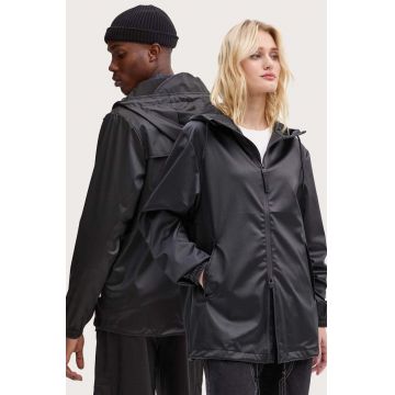 Rains geaca Storm Breaker W3 culoarea negru, de tranzitie, oversize, 18370-84