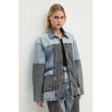 Rotate geacă din denim Oversized Patchwork Jacket femei, de tranziție, oversized, 1128221603