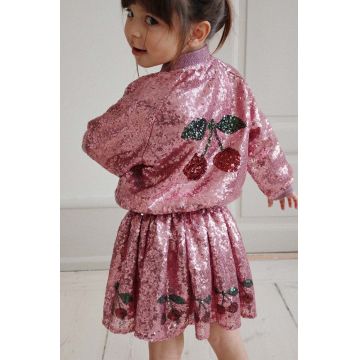 Konges Sløjd geaca bomber pentru copii STARLA SEQUIN JACKET culoarea roz, KS101690