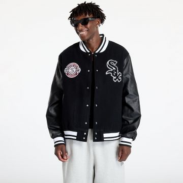 Jacheta New Era Chicago White Sox MLB Patch Varsity Jacket UNISEX Black/ Black