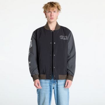 Jacheta Vans Crazy Eddy Baseball Jacket Black/ Asphalt