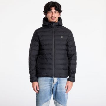 Jacheta FRED PERRY Hooded Insulated Jacket Black