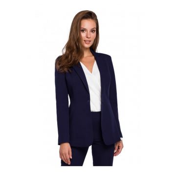 Blazer elegant Makeover. Cu nasture. Poliester. Elastan. Bleumarin.