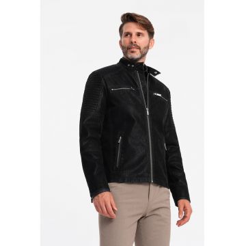 Jacheta biker de piele ecologica