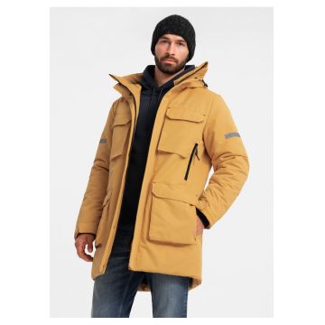 Geaca parka OM-JALJ-0169 - Cu fermoar - Cu gluga - Barbati