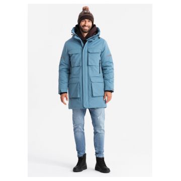 Geaca parka OM-JALJ-0169 - Cu fermoar - Cu gluga - Barbati