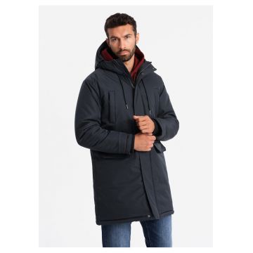 Geaca parka OM-JALJ-0169 - Cu fermoar - Cu gluga - Barbati