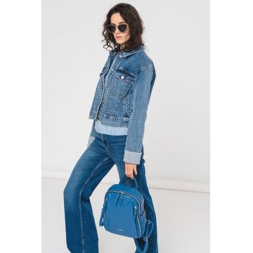 Jacheta crop din denim