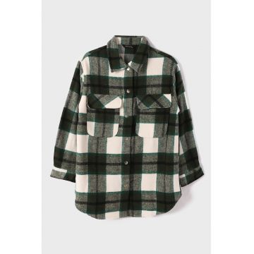 Jacheta-camasa din amestec de bumbac cu model plaid