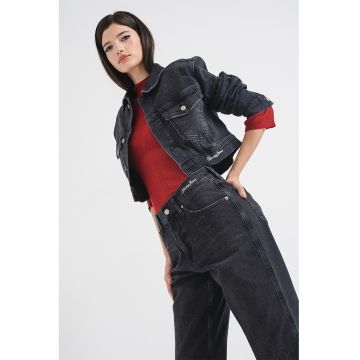 Jacheta crop de denim