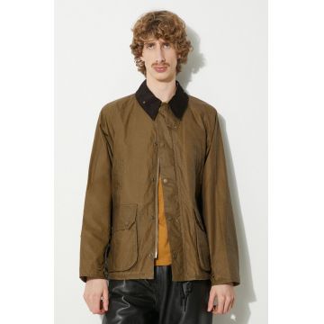 Barbour geaca Wax Deck Jacket barbati, culoarea verde, de tranzitie, MWX2280