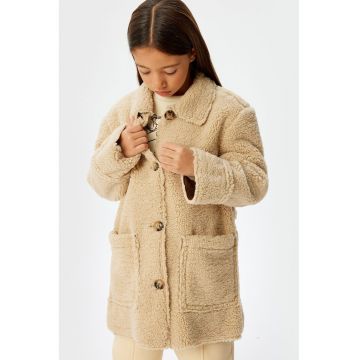 Palton din blana shearling sintetica