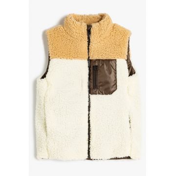 Vesta cu blana shearling sintetica