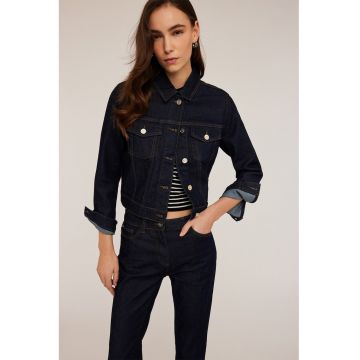 Jacheta crop din denim